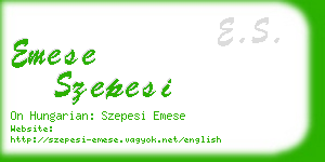 emese szepesi business card